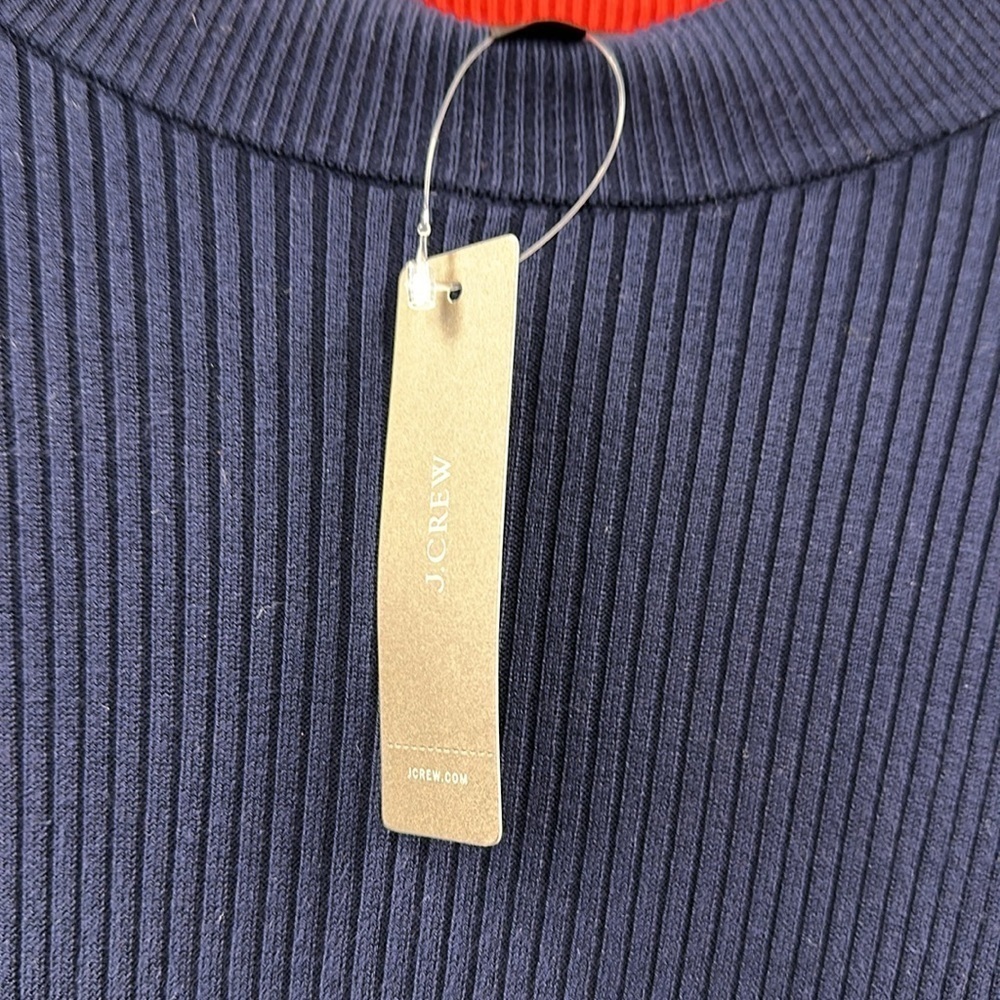 J CREW Ribbed sweater-dress In Navy Blue Size Medium - Picture 4 of 10